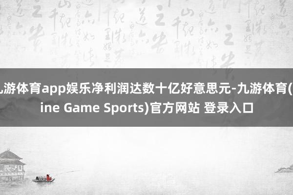 九游体育app娱乐净利润达数十亿好意思元-九游体育(Nine Game Sports)官方网站 登录入口