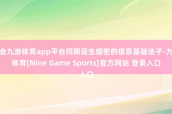 现金九游体育app平台同期诞生细密的信息基础法子-九游体育(Nine Game Sports)官方网站 登录入口