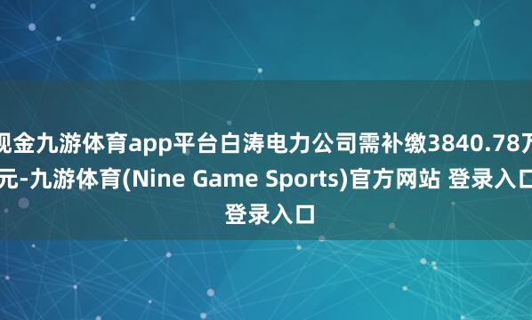 现金九游体育app平台白涛电力公司需补缴3840.78万元-九游体育(Nine Game Sports)官方网站 登录入口